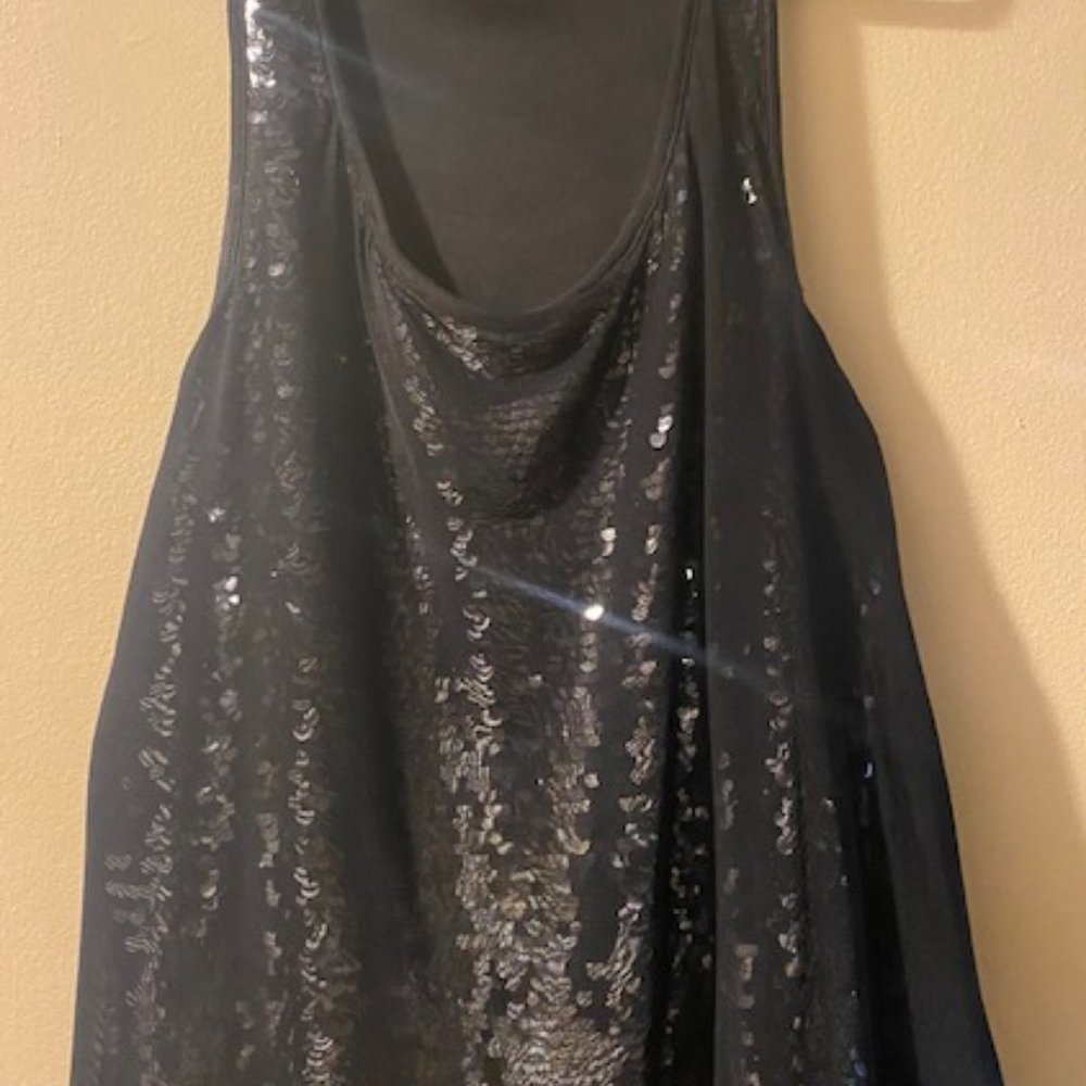 Torrid Black Sequin Tunic Tank Top Plus sz 2